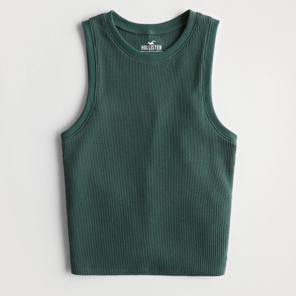 Hollister Women’s XS Dark Green Cropped Tank Top